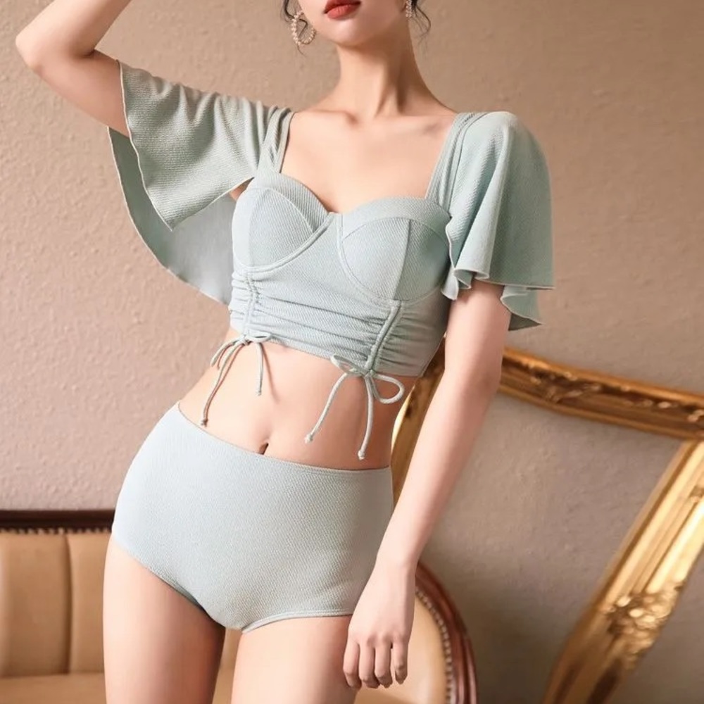 Pale green 2 piece swimsuit